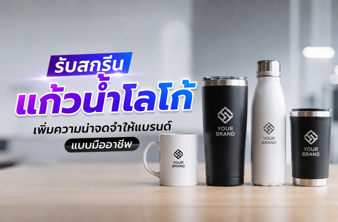 รับสกรีนแก้วน้ำโลโก้และกระบอกน้ำพรีเมี่ยมสำหรับสร้างแบรนด์แบบมืออาชีพ